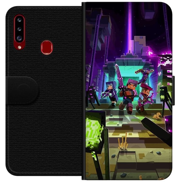 Kompatibelt Plånboksfodral till Samsung Galaxy A20s Minecraft