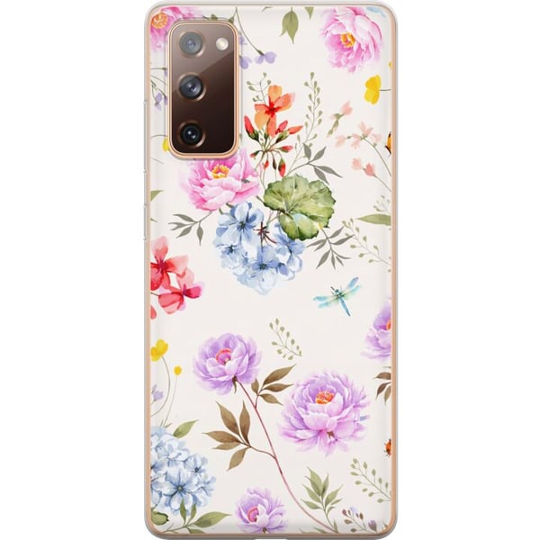 Kompatibelt Mobilskal till Samsung Galaxy S20 FE Blommigt mönster med handmålade blommor, fjärilar och insekter i romantisk skandinavisk stil, dekora