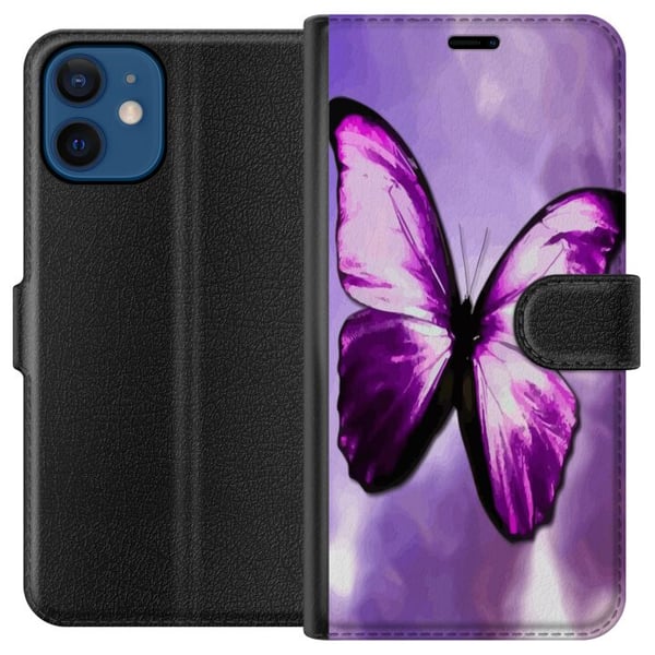 Kompatibelt Lommeboketui til Apple iPhone 12 Fjäril