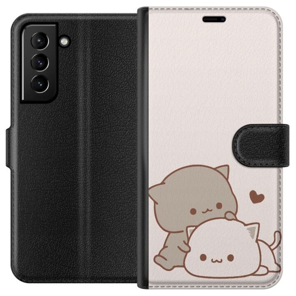 Kompatibelt Plånboksfodral till Samsung Galaxy S21+ 5G Kawaii Söta katter Kompatibelt Plånboksfodral till Samsung Galaxy S21+ 5G Kawaii Söta katter