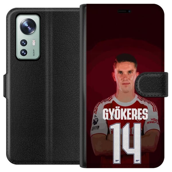 Kompatibelt Plånboksfodral till Xiaomi 12 Viktor Gyökeres Arsenal 14 Fotbollsinspirerad design med Gyökeres i röd matchtröja nummer 14