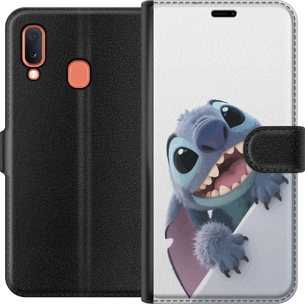 Kompatibelt Lommeboketui til Samsung Galaxy A20e Glad Stitch
