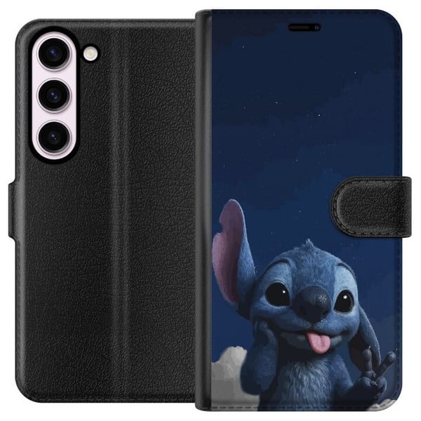 Yhteensopiva Lompakkokotelo Samsung Galaxy S23 Stitch Disney sininen avaruusolento Lilo ja Stitch kawaii-hahmo yötaivas tähtitaivas söpö sarjakuvatai