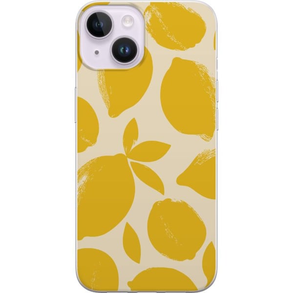 Kompatibel Mobilcover til Apple iPhone 14 Plus Citrus citroner citrontryk gul frugt køkken sommer retro design mønster inspiration frisk køkkenstil