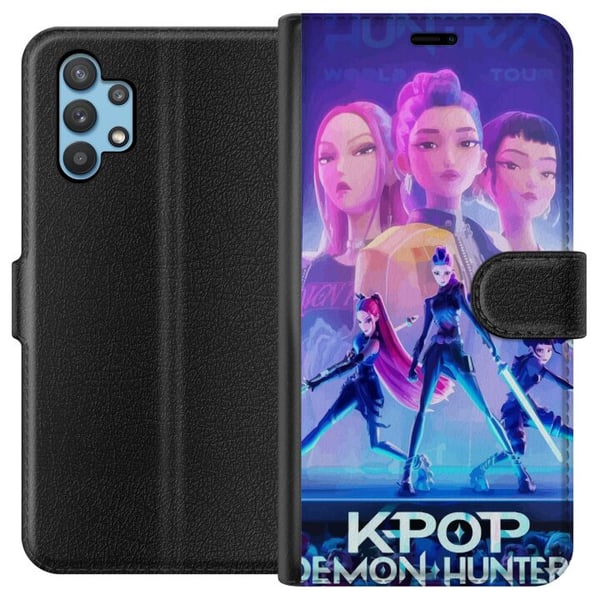 Kompatibelt Plånboksfodral till Samsung Galaxy A32 5G Docka KPop Demon Hunters anime karaktär