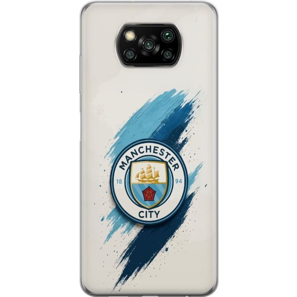 Kompatibel Mobilcover til Xiaomi Poco X3 NFC Manchester City fodbold Jack Grealish blå penselstrøg illustration