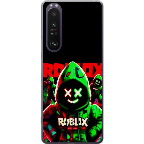 Kompatibelt Mobildeksel til Sony Xperia 1 III Roblox Shadow Squad-design i en mørk, neoninspirert stil med grønne og røde kontraster for en kul, inte