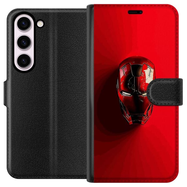 Kompatibel Tegnebogsetui til Samsung Galaxy S23 Iron Man Marvel hjelm plakat Avengers Tony Stark maske rød superhelt retro tegneserieillustration des Kompatibel Tegnebogsetui til Samsung Galaxy S23 Iron Man Marvel hjelm plakat Avengers Tony Stark maske rød superhelt retro tegneserieillustration des