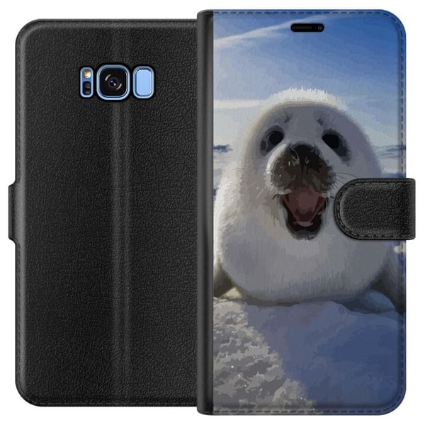 Yhteensopiva Lompakkokotelo Samsung Galaxy S8 Hylkeenpoikanen lumessa, suuri hymy ja pehmeä, pyöreä muoto, suloinen talviaihe arktisella tunnelmalla, Yhteensopiva Lompakkokotelo Samsung Galaxy S8 Hylkeenpoikanen lumessa, suuri hymy ja pehmeä, pyöreä muoto, suloinen talviaihe arktisella tunnelmalla,