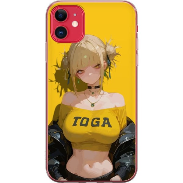 Kompatibelt Mobildeksel til Apple iPhone 11 Gul animeinspirert illustrasjon med blond karakter, sterk bakgrunn, kawaii-stil for trendy motiver
