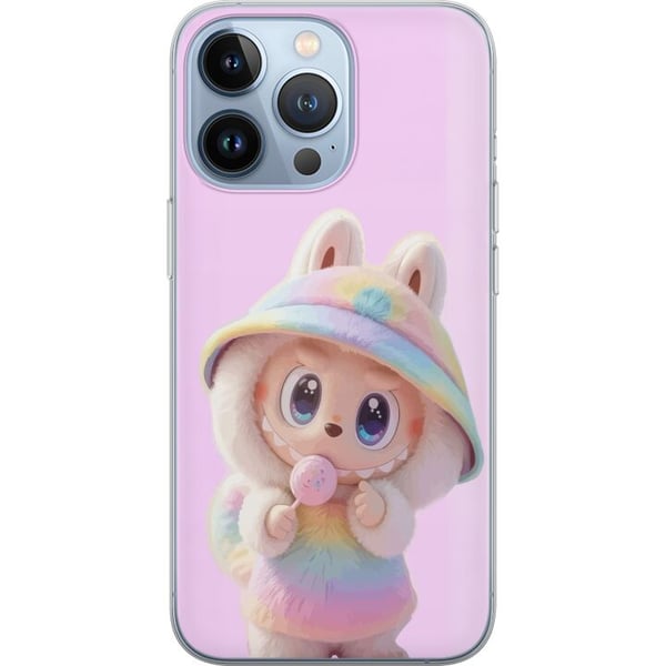 Kompatibel Mobilcover til Apple iPhone 13 Pro Rainbow Bunny Cutie – sødt motiv med pastelfarver og sød figur i hættetrøje