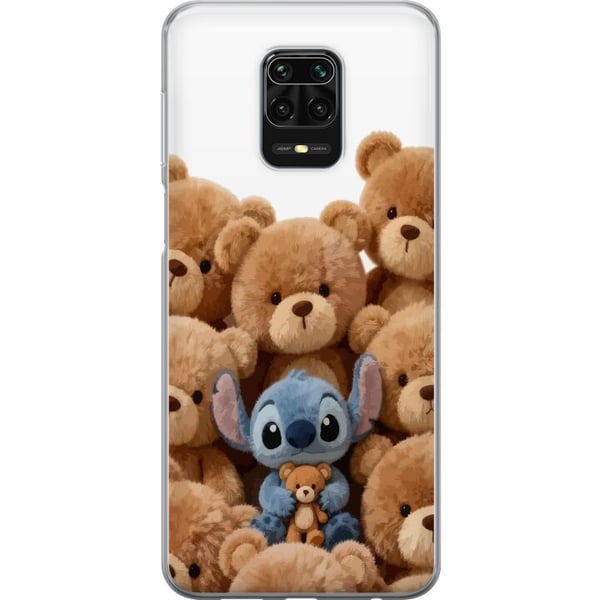Kompatibel Mobilcover til Xiaomi Redmi Note 9S Sød og tryg illustration med en fantasifigur omgivet af bamser i varm stil