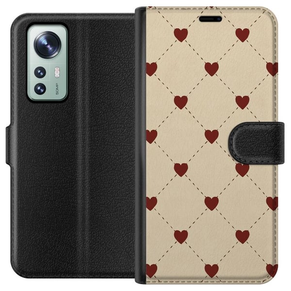 Kompatibel Tegnebogsetui til Xiaomi 12 Hjertegitter