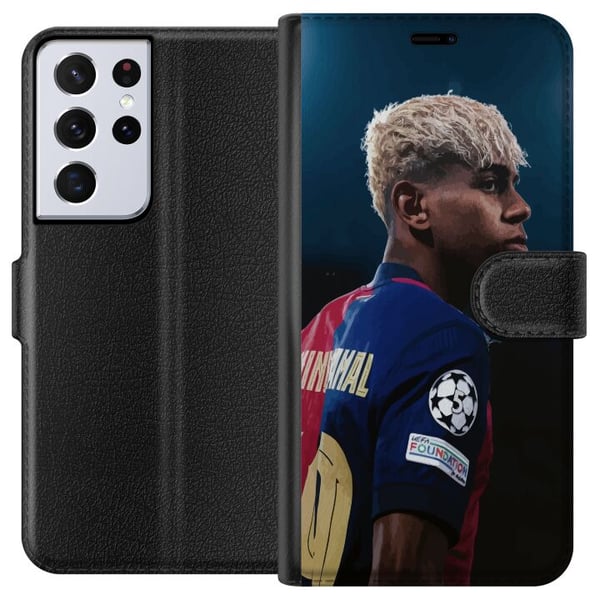 Kompatibelt Lommeboketui til Samsung Galaxy S21 Ultra 5G Lamine Yamal - Barcelonas Wonderkid i Fokus Kompatibelt Lommeboketui til Samsung Galaxy S21 Ultra 5G Lamine Yamal - Barcelonas Wonderkid i Fokus