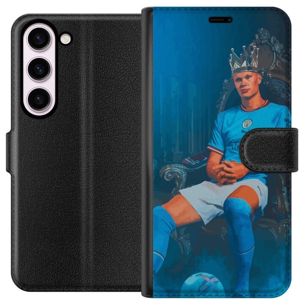 Kompatibelt Lommeboketui til Samsung Galaxy S23 Erling Haaland Manchester City fotball plakat Norge spiss angrepsspiller Premier League målscorer kon