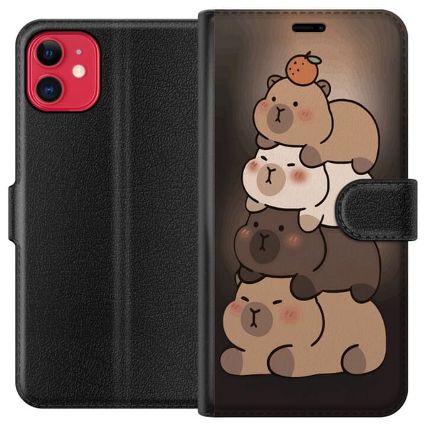 Kompatibel Tegnebogsetui til Apple iPhone 11 Kapybara Kawaii sød dyrefigur Kompatibel Tegnebogsetui til Apple iPhone 11 Kapybara Kawaii sød dyrefigur