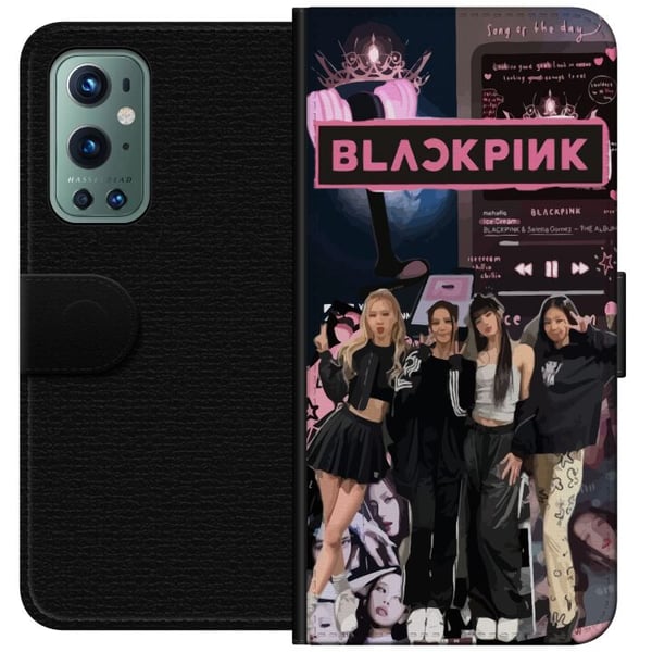 Kompatibelt Lommeboketui til OnePlus 9 Pro BLACKPINK collage med musikkspiller moteestetikk rosa svart K-pop-design