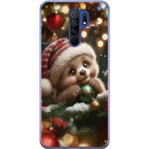 Kompatibelt Mobilskal till Xiaomi Redmi 9 Julsovbjörn kulor söt björn cosy lights christmas kawaii warm holiday cute winter poster