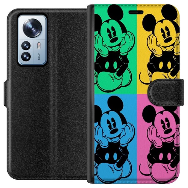 Yhteensopiva Lompakkokotelo Xiaomi 12 Pro Disney Mikki Hiiri juliste pop-taide värikäs sarjakuva retrosarja Andy Warhol -tyyli klassinen hahmotaide