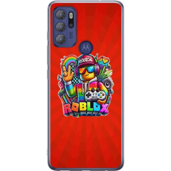 Kompatibel Mobilcover til Motorola Moto G60S Roblox-figur med spilcontroller og regnbuefarver, livligt gamingdesign til spilentusiaster