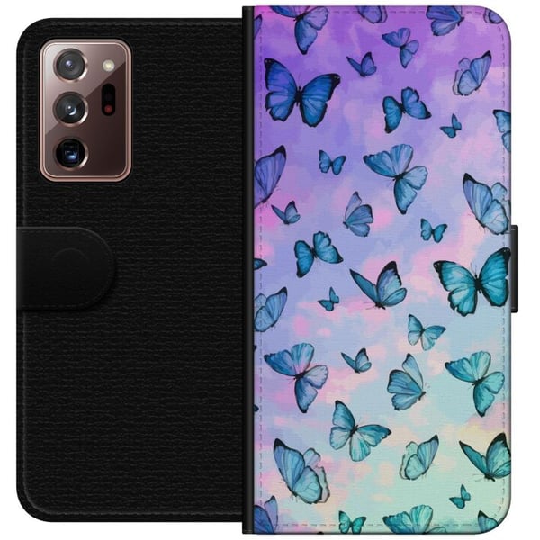 Kompatibelt Lommeboketui til Samsung Galaxy Note20 Ultra Sommerfugler
