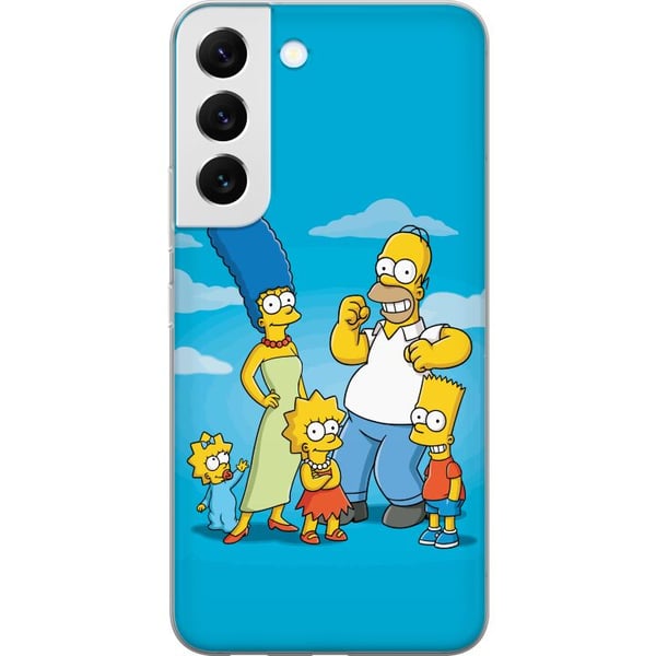 Yhteensopiva Puhelinkuori Samsung Galaxy S22 5G The Simpsons -perhepotretti, jossa ovat Homer, Marge, Bart, Lisa ja Maggie, ikoninen piirrosaihe