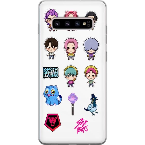 Kompatibelt Mobilskal till Samsung Galaxy S10+ Kpop Demon Hunters Chibi Cute Idols Anime Style Cartoon Kawaii Art