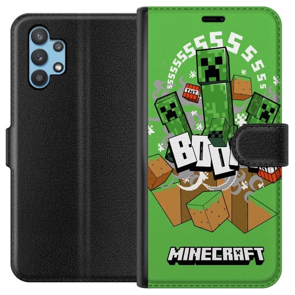 Kompatibelt Plånboksfodral till Samsung Galaxy A32 5G Minecraft Boom Kompatibelt Plånboksfodral till Samsung Galaxy A32 5G Minecraft Boom