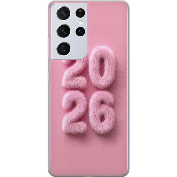 Kompatibelt Mobildeksel til Samsung Galaxy S21 Ultra 5G Rosa fluff 2026-tekst i pastell, moderne nyttårstrend med mykt design, perfekt for dekorasjon Kompatibelt Mobildeksel til Samsung Galaxy S21 Ultra 5G Rosa fluff 2026-tekst i pastell, moderne nyttårstrend med mykt design, perfekt for dekorasjon