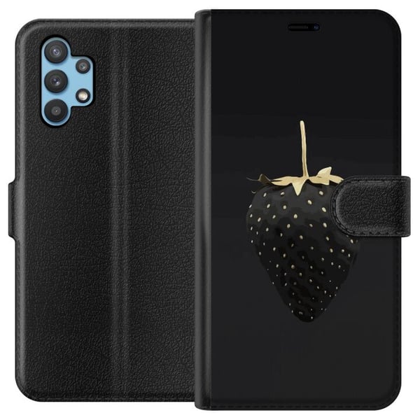 Kompatibelt Plånboksfodral till Samsung Galaxy A32 5G Lyxig Jordgubbe Kompatibelt Plånboksfodral till Samsung Galaxy A32 5G Lyxig Jordgubbe