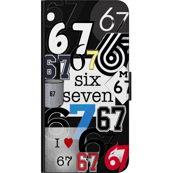 Kompatibel Tegnebogsetui til Motorola Moto G9 Play 67 meme six seven collage – viralt internetmeme i trendy 6–7-stil med moderne grafik og humoristis