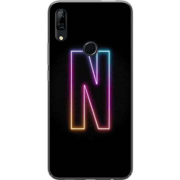 Kompatibel Mobilcover til Huawei P Smart Z Minimalistisk neonbogstav N i farveskiftende lys mod sort baggrund