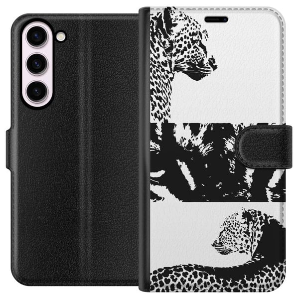 Kompatibel Tegnebogsetui til Samsung Galaxy S23+ Leopard Faces Kompatibel Tegnebogsetui til Samsung Galaxy S23+ Leopard Faces