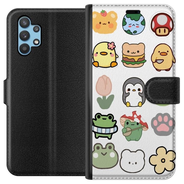 Kompatibelt Plånboksfodral till Samsung Galaxy A32 5G Kawaii Friends – söta figurer i japansk stil Kompatibelt Plånboksfodral till Samsung Galaxy A32 5G Kawaii Friends – söta figurer i japansk stil