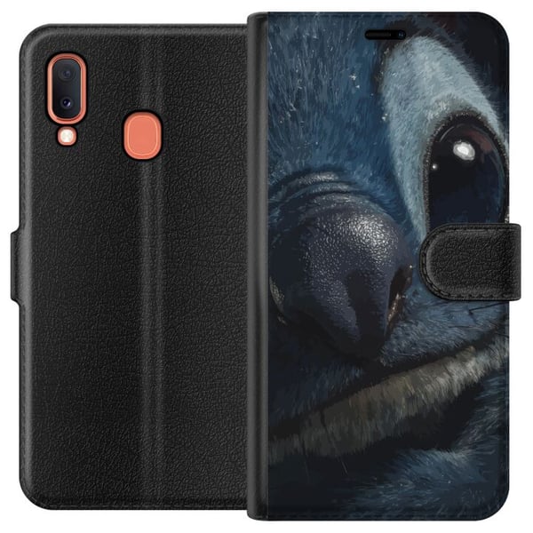 Kompatibelt Plånboksfodral till Samsung Galaxy A20e Stitch Disney Lilo Cute Character