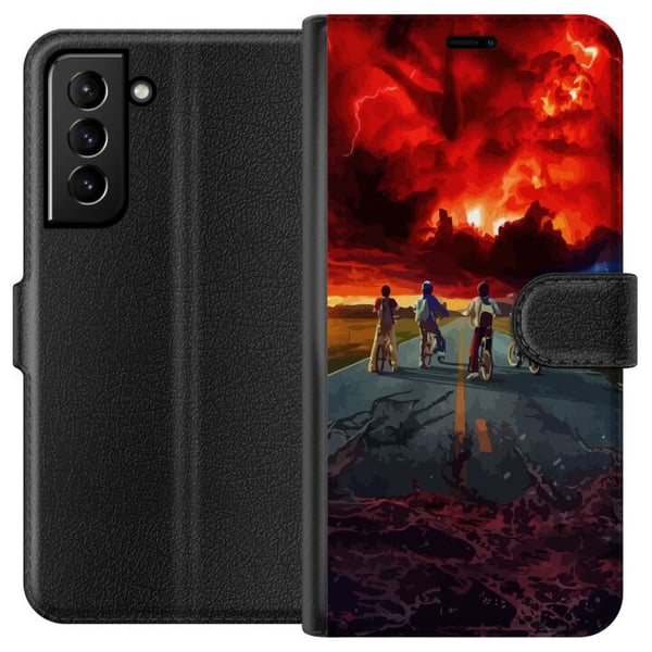 Yhteensopiva Lompakkokotelo Samsung Galaxy S21+ 5G Tieteisfiktion inspiroima seikkailujuliste, jossa pyöräileviä lapsia – dramaattinen taivas ja nost Yhteensopiva Lompakkokotelo Samsung Galaxy S21+ 5G Tieteisfiktion inspiroima seikkailujuliste, jossa pyöräileviä lapsia – dramaattinen taivas ja nost