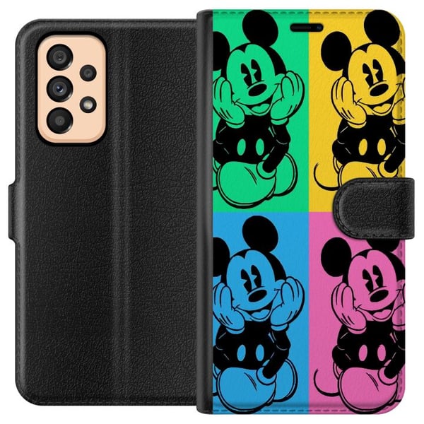 Kompatibelt Lommeboketui til Samsung Galaxy A53 5G Disney Mikke Mus plakat popkunst fargerik tegnefilm retroserie Andy Warhol-stil klassisk figurkuns