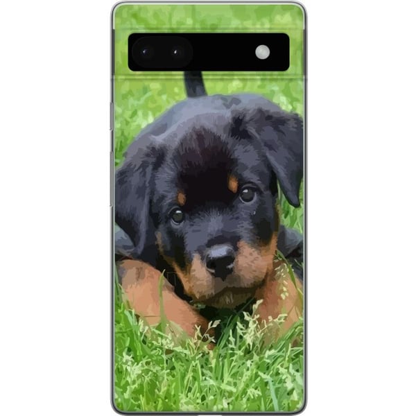 Yhteensopiva Puhelinkuori Google Pixel 6a Rottweiler-pentu, jolla on suuret silmät, pehmeät värit ja selkeät yksityiskohdat, luonnon inspiroima ja hu