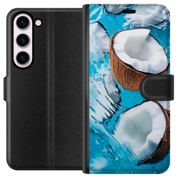 Kompatibelt Lommeboketui til Samsung Galaxy S23 Kokosnøtt Basseng Sommer Strand Paradis Kompatibelt Lommeboketui til Samsung Galaxy S23 Kokosnøtt Basseng Sommer Strand Paradis