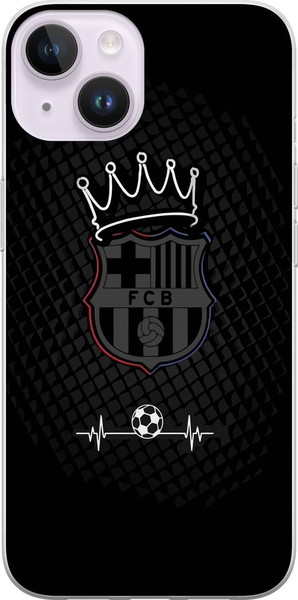 Kompatibelt Mobilskal till Apple iPhone 14 FC Barcelona Emblem Fotboll Motiv Blå Röd Klubblogo