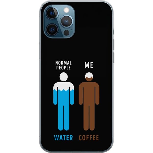 Kompatibel Mobilcover til Apple iPhone 12 Pro Sjov minimalistisk illustration med teksten normal people water me coffee perfekt til kaffeelskere