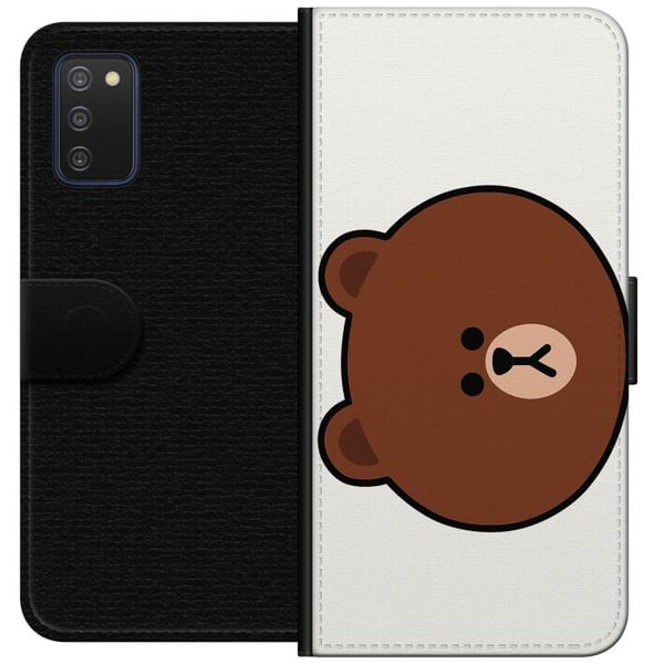 Kompatibelt Lommeboketui til Samsung Galaxy A03s line friends brown