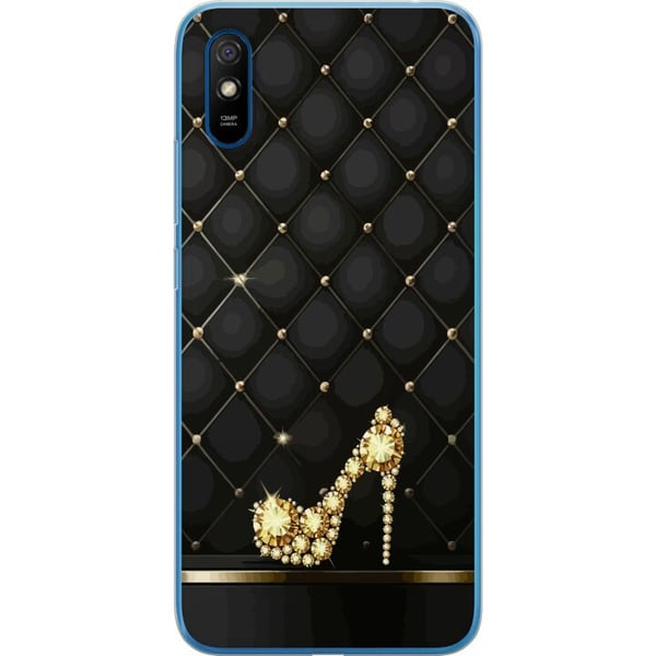Kompatibelt Mobilskal till Xiaomi Redmi 9A Exklusiv klacksko i guld med juvellika detaljer