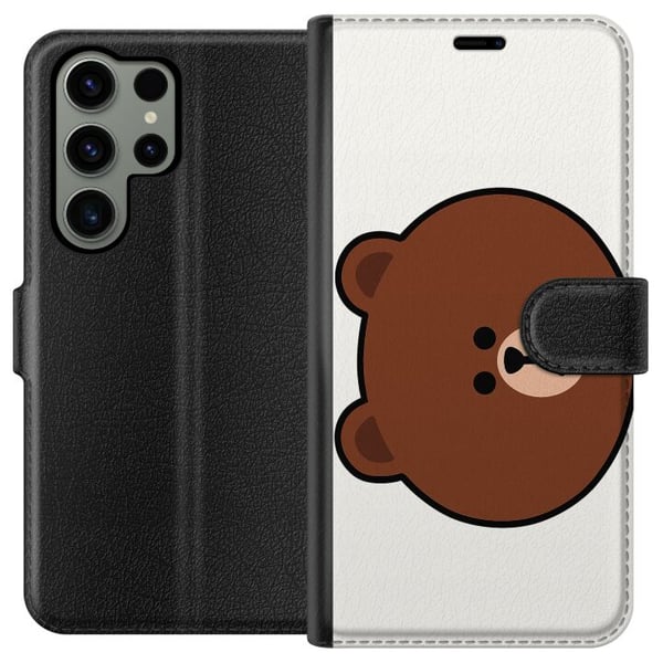 Kompatibelt Lommeboketui til Samsung Galaxy S23 Ultra line friends brown