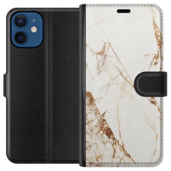 Yhteensopiva Lompakkokotelo Apple iPhone 12 mini Valkoinen marmori Yhteensopiva Lompakkokotelo Apple iPhone 12 mini Valkoinen marmori