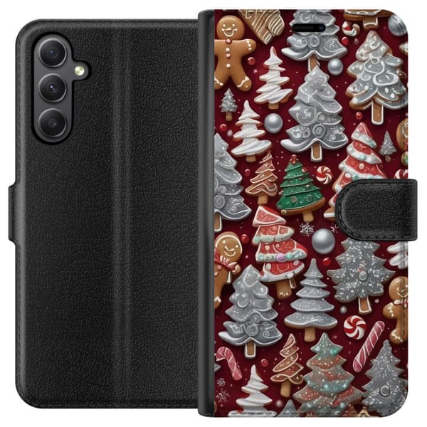 Kompatibel Tegnebogsetui til Samsung Galaxy S23 FE Julemotiv med peberkager, grantræer og vinterstemning Kompatibel Tegnebogsetui til Samsung Galaxy S23 FE Julemotiv med peberkager, grantræer og vinterstemning