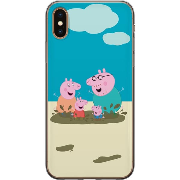Kompatibel Mobilcover til Apple iPhone XS Greta Gris Familie Georg Mudderpøl Børnemotiv Serie Populær Børnekarakter Glæde