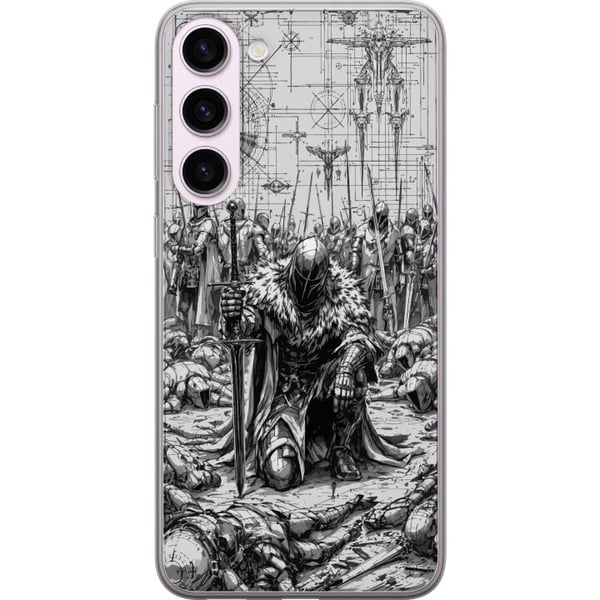 Kompatibel Mobilcover til Samsung Galaxy S23+ Middelalderlig ridder slagmark kriger ridder rustning episk slagmark sort-hvid fantasy kriger motiv pla Kompatibel Mobilcover til Samsung Galaxy S23+ Middelalderlig ridder slagmark kriger ridder rustning episk slagmark sort-hvid fantasy kriger motiv pla