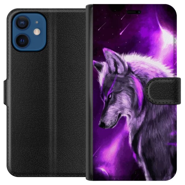 Kompatibelt Lommeboketui til Apple iPhone 12 Lilla Ulv