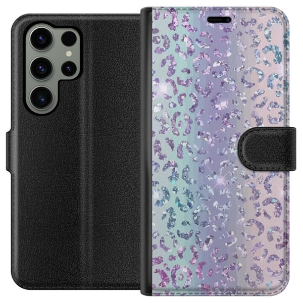 Kompatibel Tegnebogsetui til Samsung Galaxy S23 Ultra Glitter Leopard